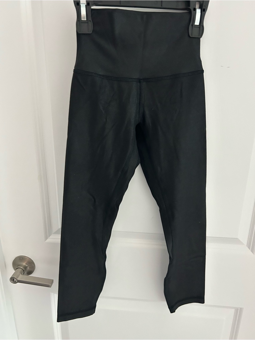 Girls High-Waist Black sparkly Active Leggings